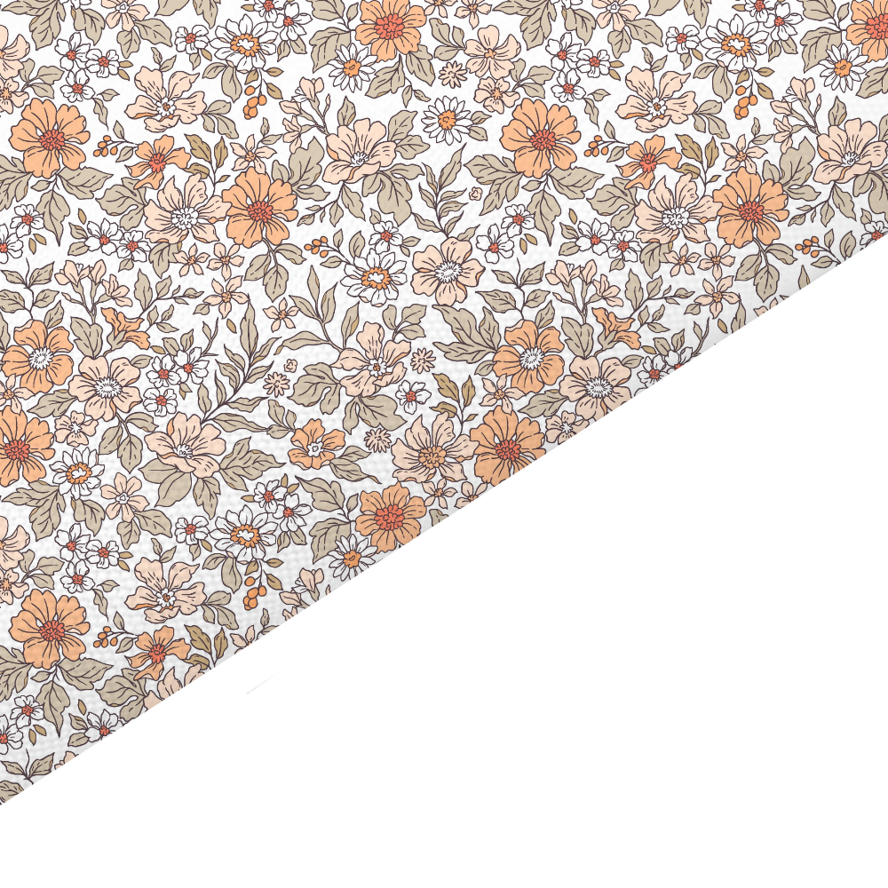 Liberty Style Floral Canvas And Felt Backed Fabric - SKU F66