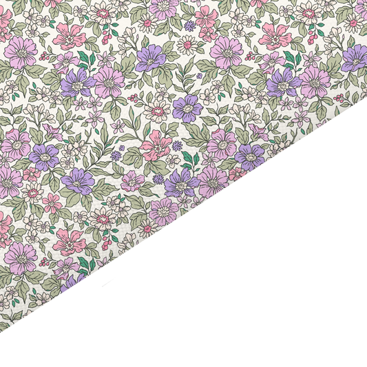 Liberty Style Floral Canvas And Felt Backed Fabric - SKU F70