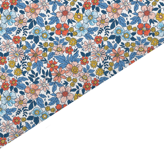 Liberty Style Floral Canvas And Felt Backed Fabric - SKU F71