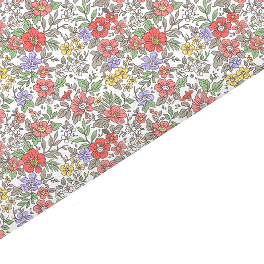 Liberty Style Floral Canvas And Felt Backed Fabric - SKU F72