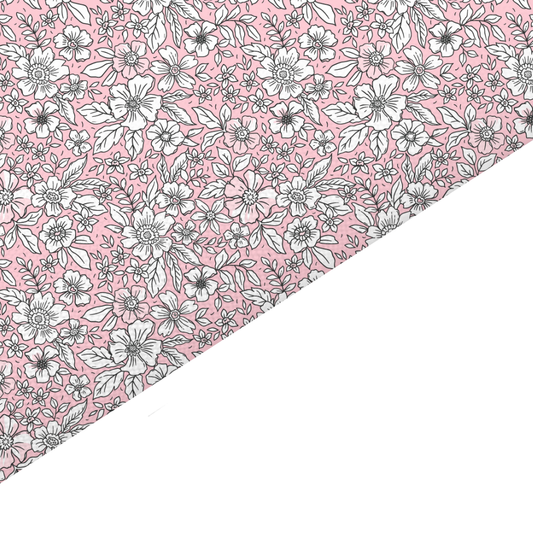 Liberty Style Floral Canvas And Felt Backed Fabric - SKU F75