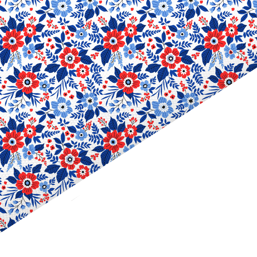 Liberty Style Floral Canvas And Felt Backed Fabric - SKU F83