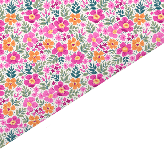 Liberty Style Floral Canvas And Felt Backed Fabric - SKU F84