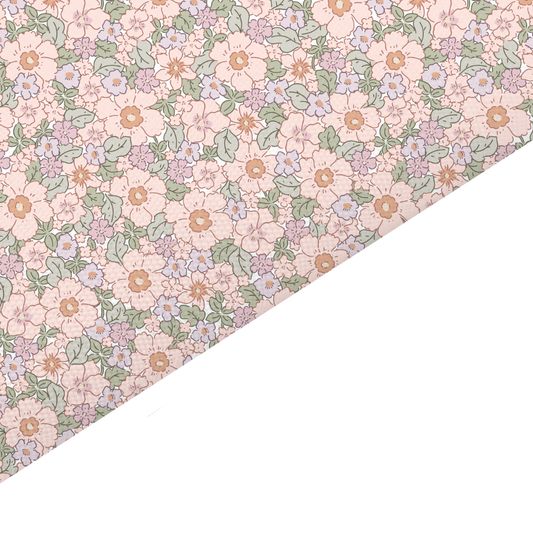 Liberty Style Floral Canvas And Felt Backed Fabric - SKU F78