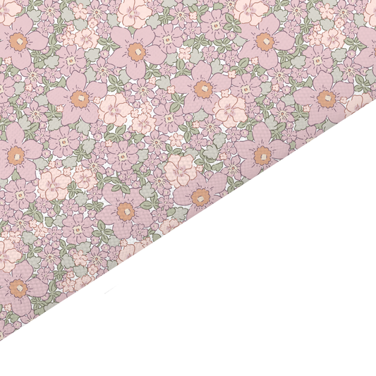 Liberty Style Floral Canvas And Felt Backed Fabric - SKU F76