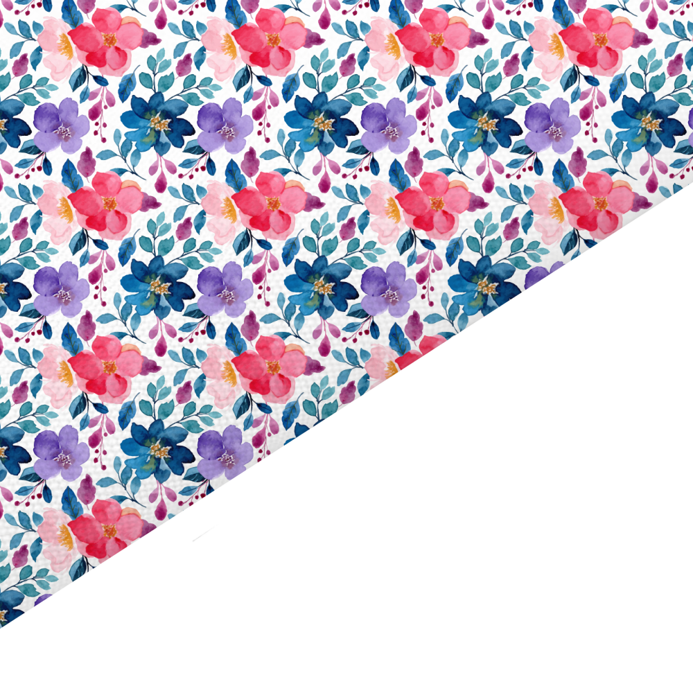 Watercolour Floral Canvas And Felt Backed Fabric - SKU G4