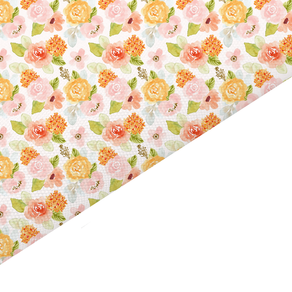 Watercolour Floral Canvas And Felt Backed Fabric - SKU G13