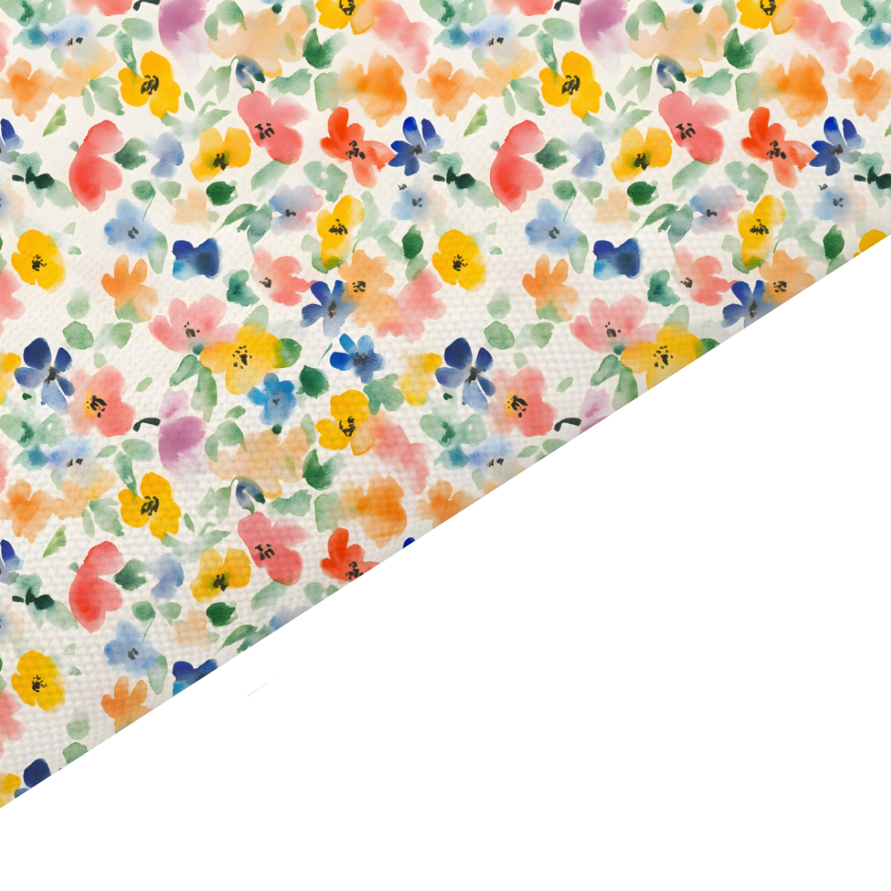 Watercolour Floral Canvas And Felt Backed Fabric - SKU G1