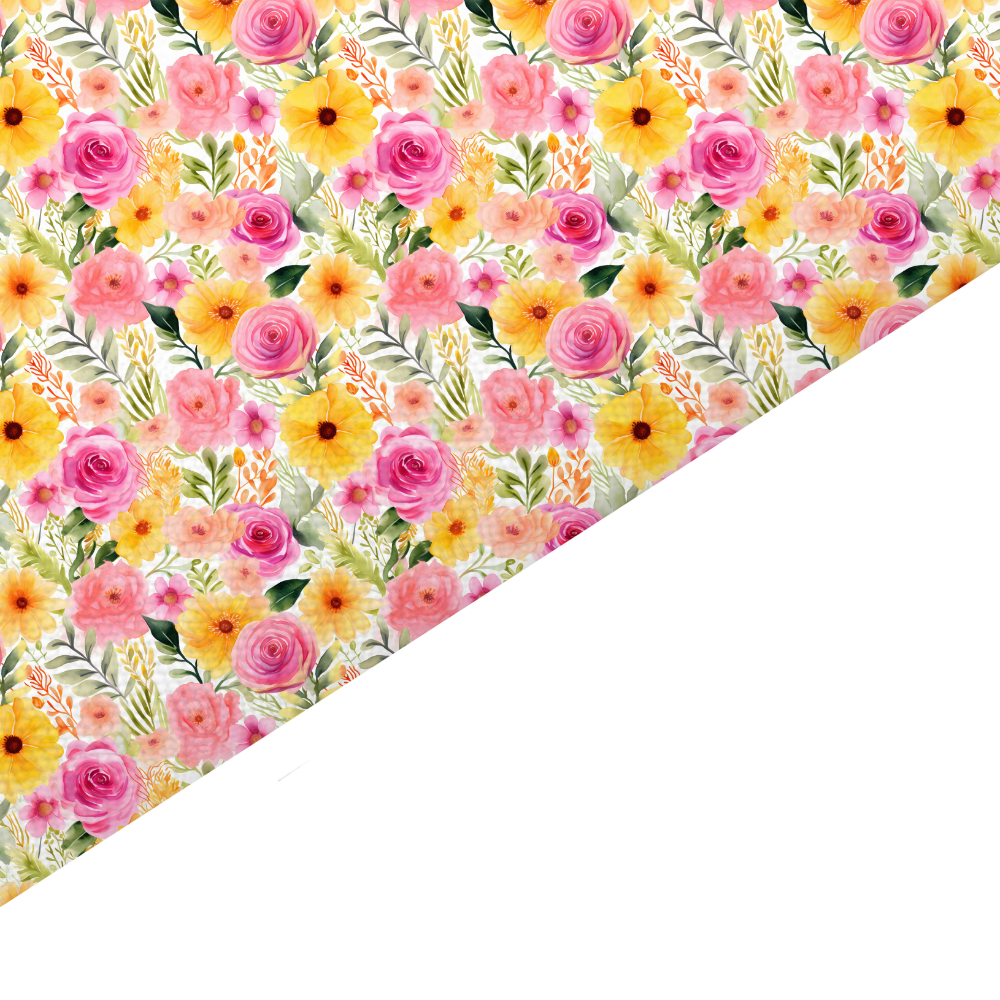 Watercolour Floral Canvas And Felt Backed Fabric - SKU G17