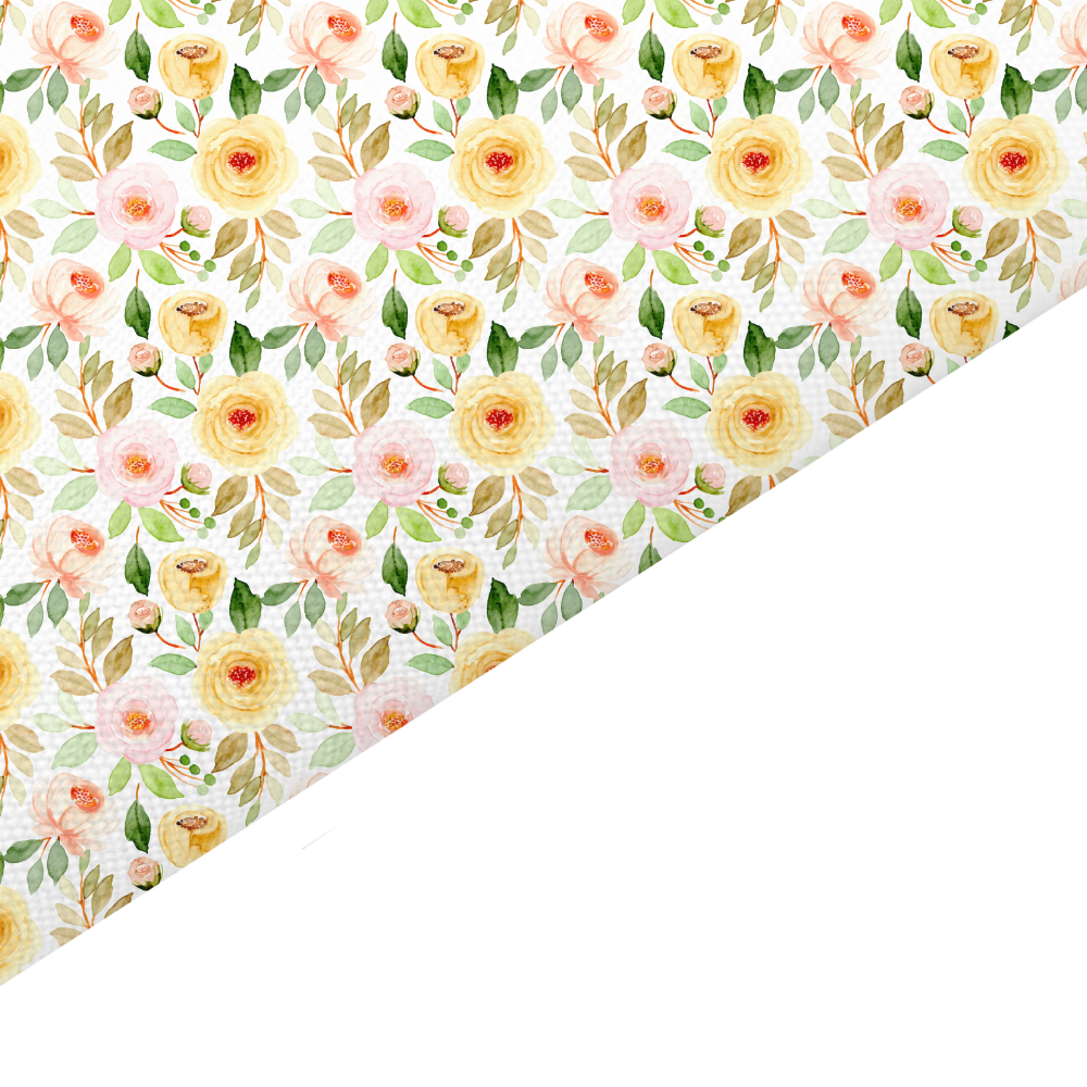 Watercolour Floral Canvas And Felt Backed Fabric - SKU G7