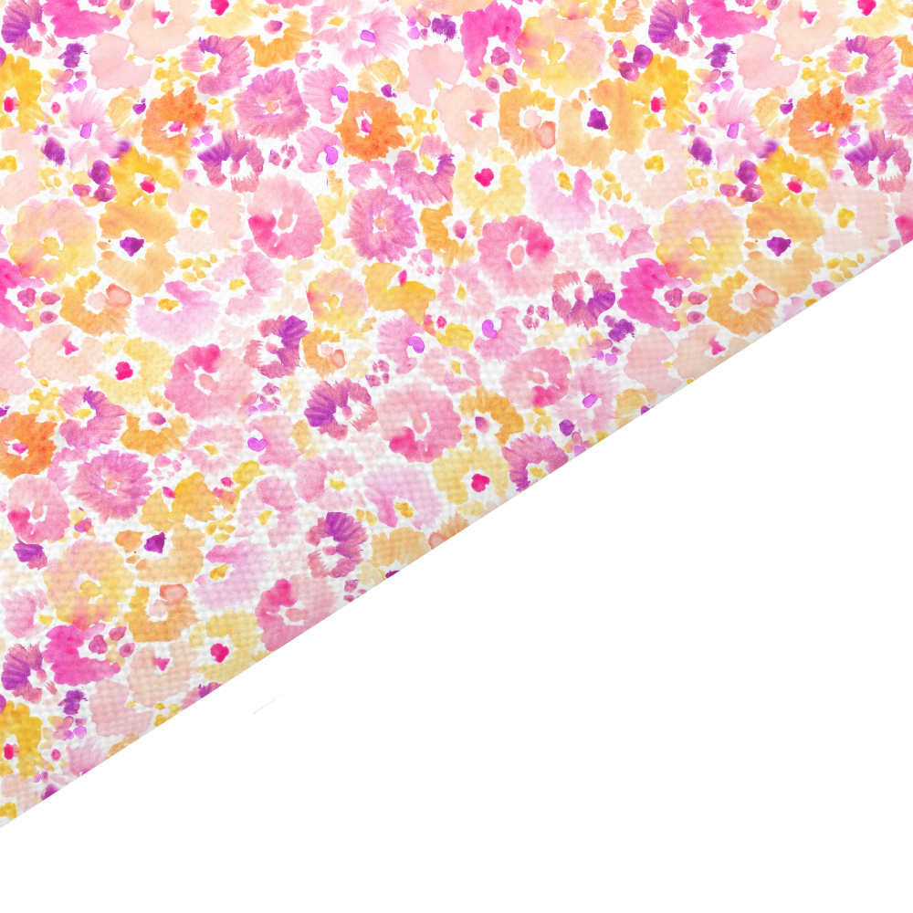 Watercolour Floral Canvas And Felt Backed Fabric - SKU F100