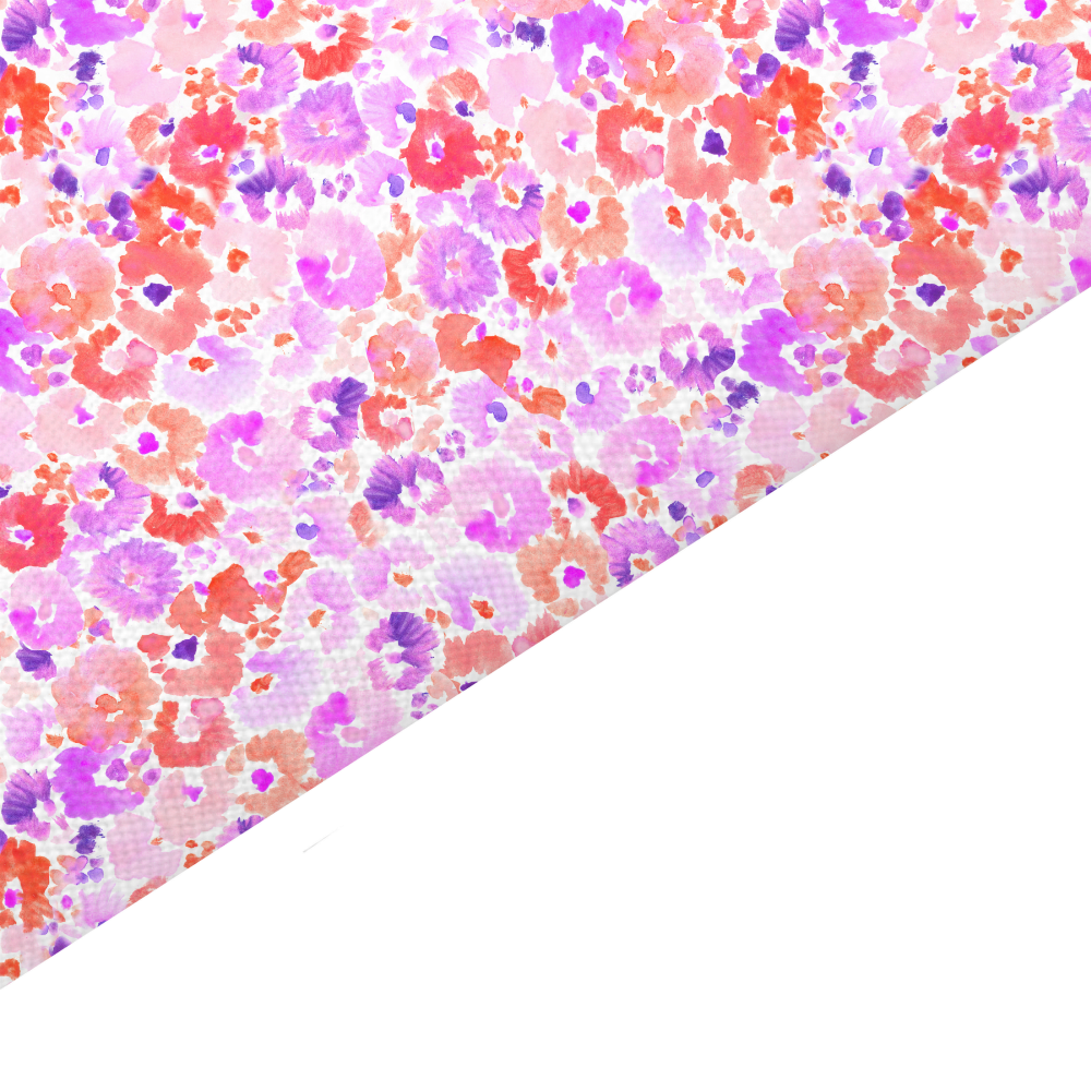 Watercolour Floral Canvas And Felt Backed Fabric - SKU F98