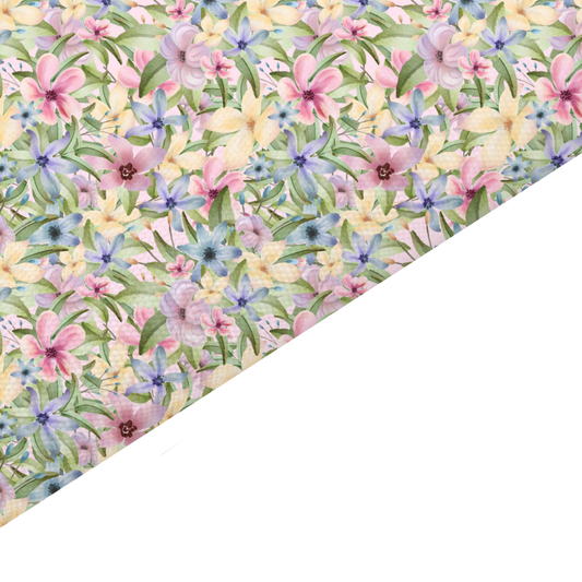 Watercolour Floral Canvas And Felt Backed Fabric - SKU F90