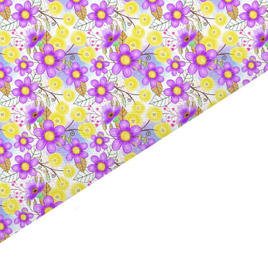 Watercolour Floral Canvas And Felt Backed Fabric - SKU F85