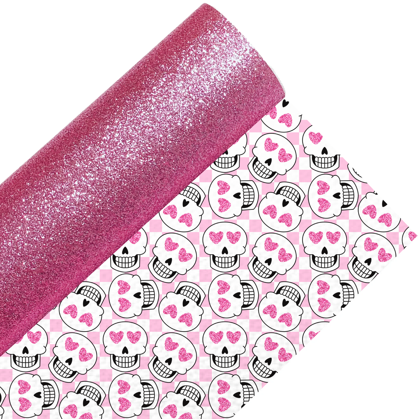 Skull Fine Glitter Double Sided Fabric