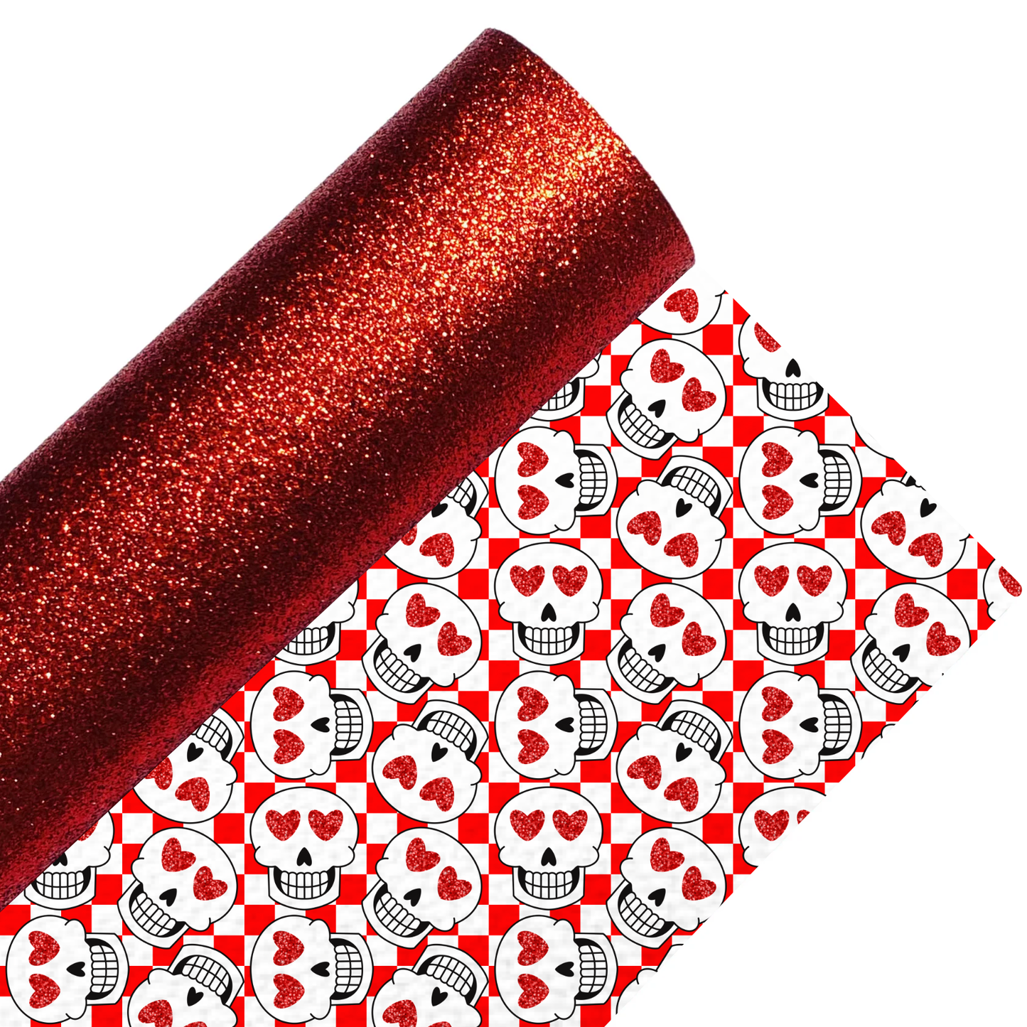 Skull Fine Glitter Double Sided Fabric