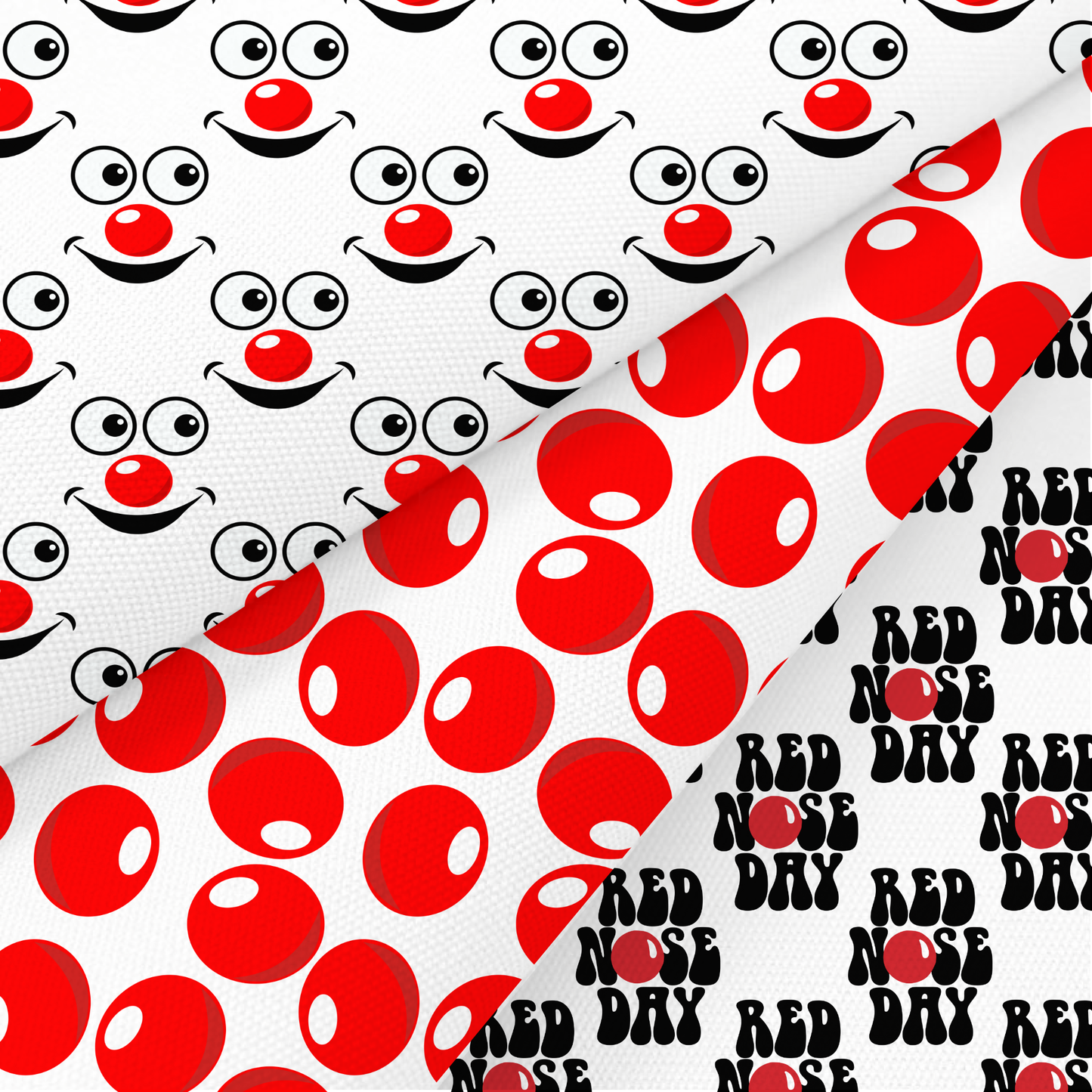 Red Nose Day Printed Fabric