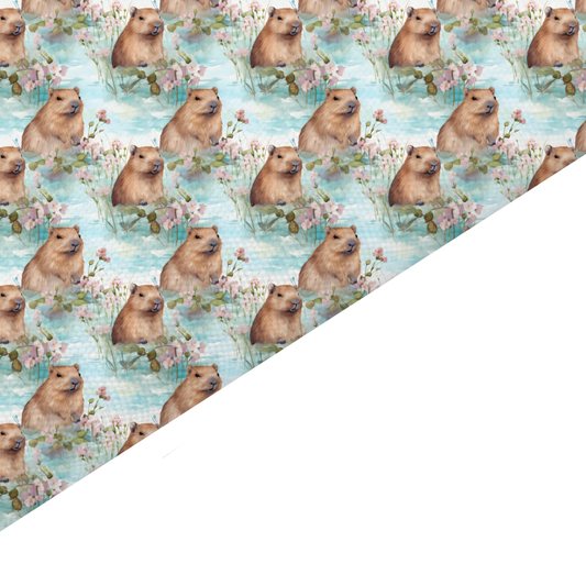 Capybara Canvas And Felt Backed Fabric - SKU H47