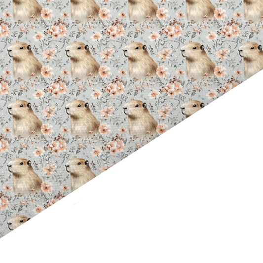 Capybara Canvas And Felt Backed Fabric - SKU H50