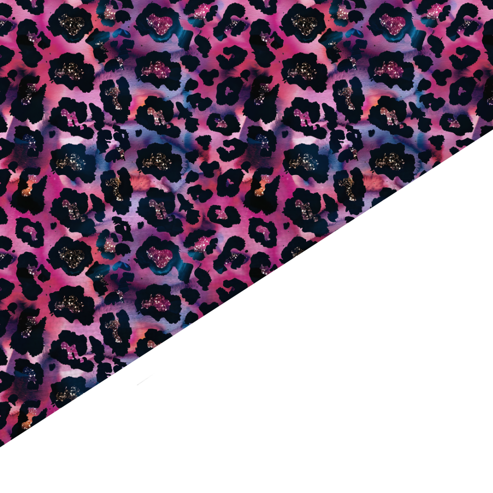 Glitter Leopard Print Canvas And Felt Backed Fabric - SKU H76