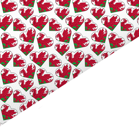 Wales Heart Flag Canvas And Felt Backed Fabric - SKU H94