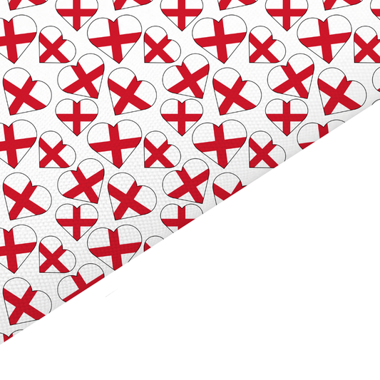 England Heart Flag Canvas And Felt Backed Fabric - SKU H99