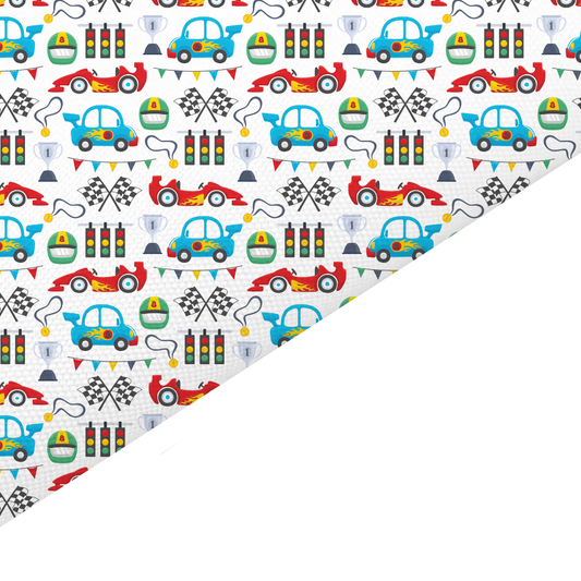 Race Car Canvas And Felt Backed Fabric - SKU J8