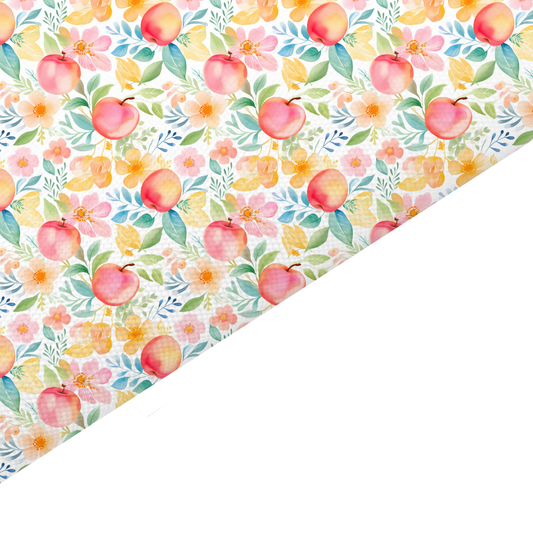 Floral Peach Canvas And Felt Backed Fabric - SKU K36