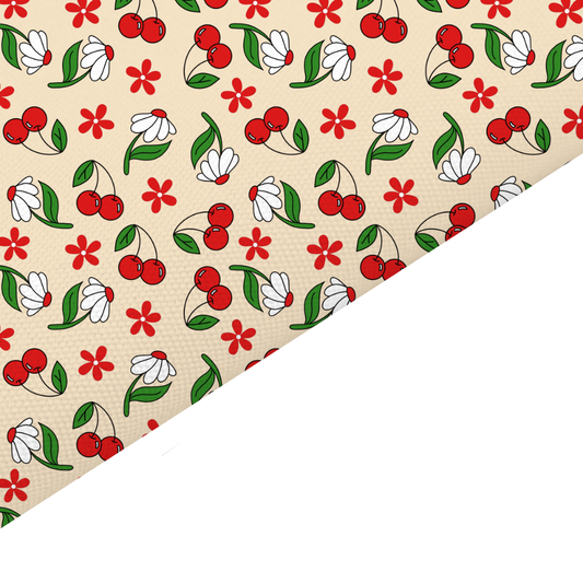 Cherry Canvas And Felt Backed Fabric - SKU K27