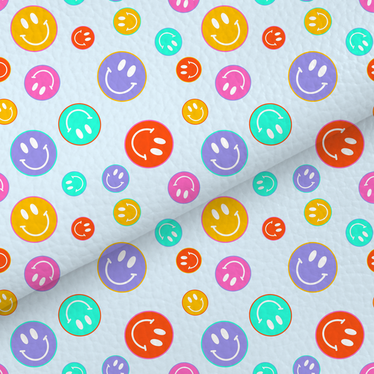 Blue Smileys Leatherette