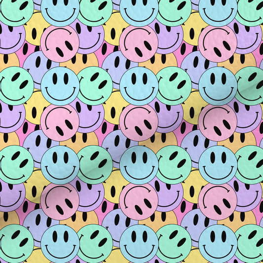 Pastel Rainbow Smileys Leatherette