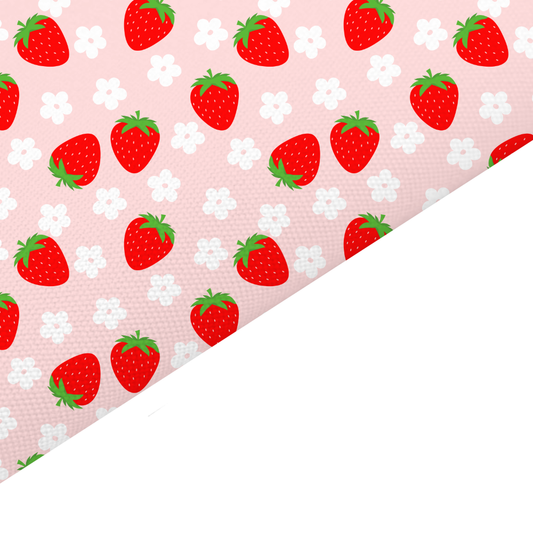 Strawberry Canvas And Felt Backed Fabric - SKU J99