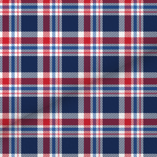 Blue And Red Tartan Leatherette