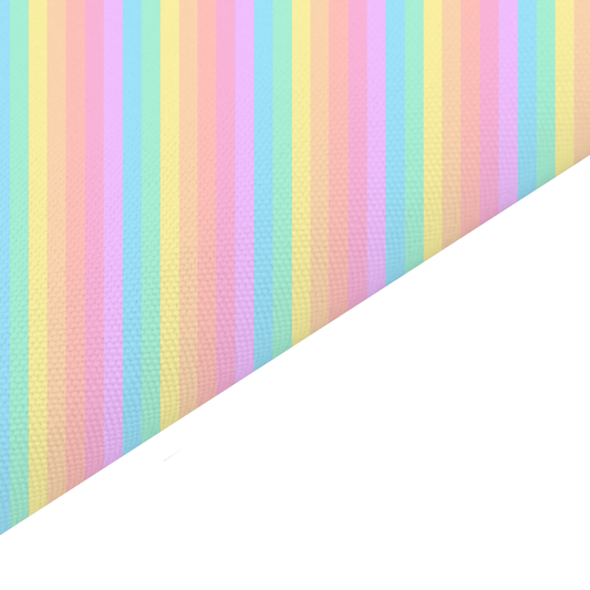 Rainbow Stripes Canvas And Felt Backed Fabric - SKU L30