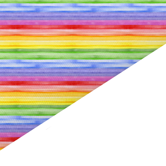 Rainbow Stripes Canvas And Felt Backed Fabric - SKU L24