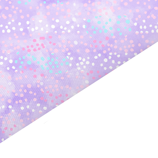 Purple Dots Canvas And Felt Backed Fabric - SKU L4