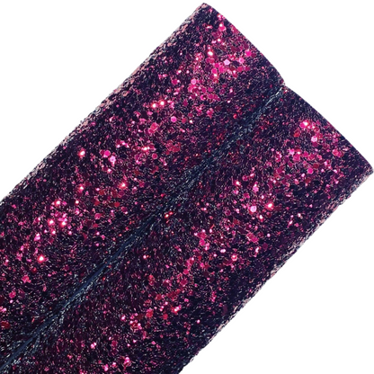 Pack Of 3 Pre Cut Chunky Glitter Medium Bows (50 Colours To Choose From)