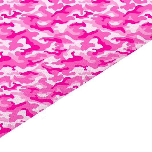 Pink Camouflage Canvas And Felt Backed Fabric - SKU L41