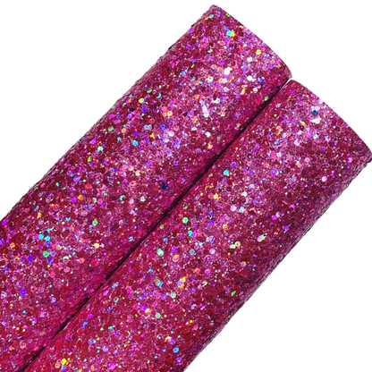 Pack Of 3 Pre Cut Chunky Glitter Medium Bows (50 Colours To Choose From)