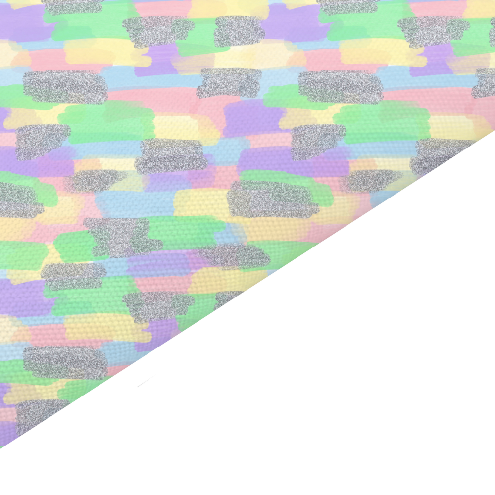 Rainbow Smudge. Canvas And Felt Backed Fabric - SKU L32