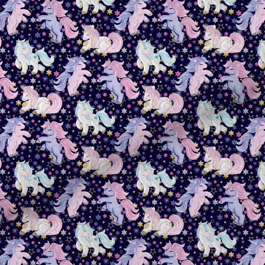 Navy Unicorn Leatherette