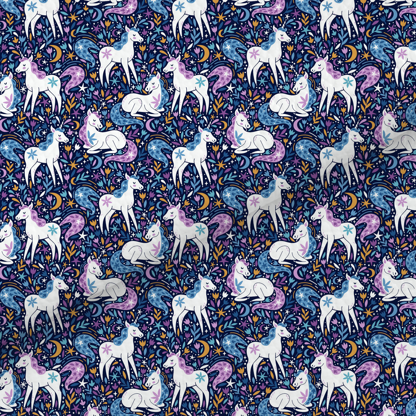 Navy Unicorn Leatherette