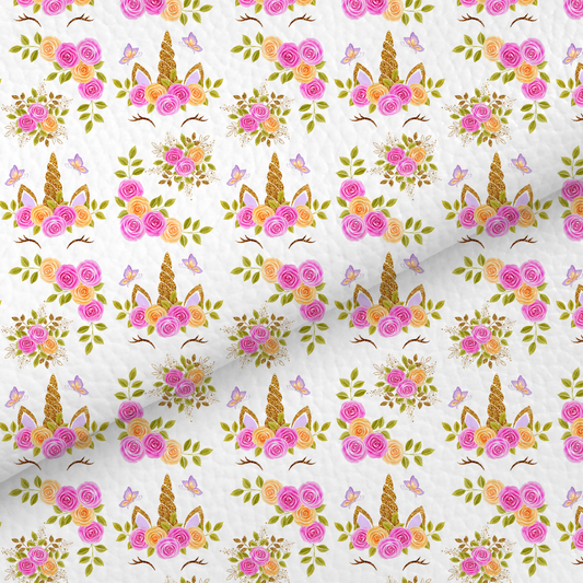 Floral Unicorn Leatherette