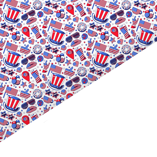 4th July Canvas And Felt Backed Fabric - SKU M37