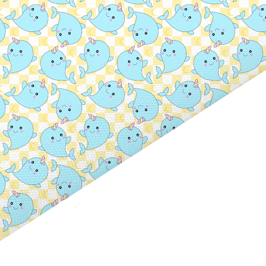 Narwhal Canvas And Felt Backed Fabric - SKU M59