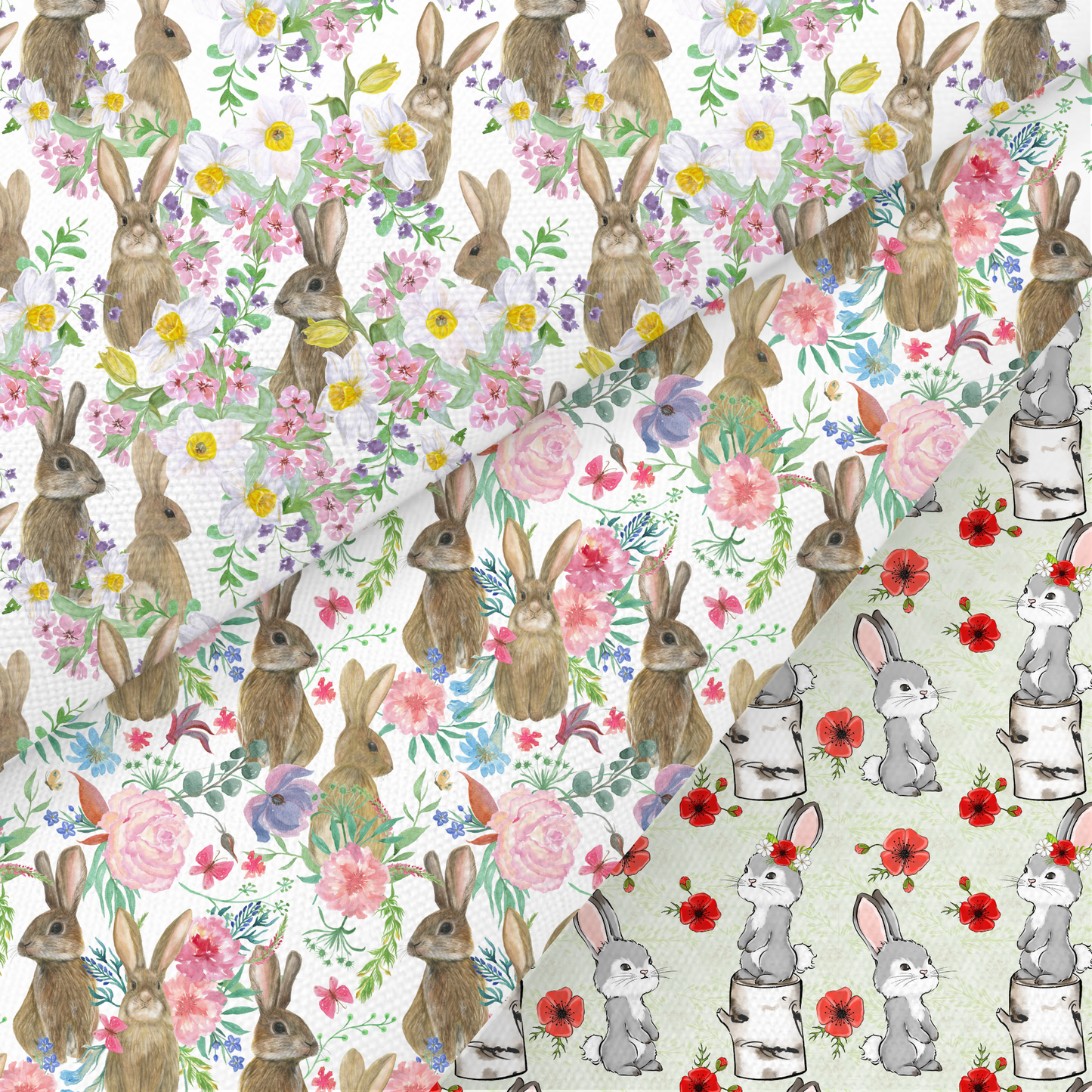 Rabbits Printed Fabric