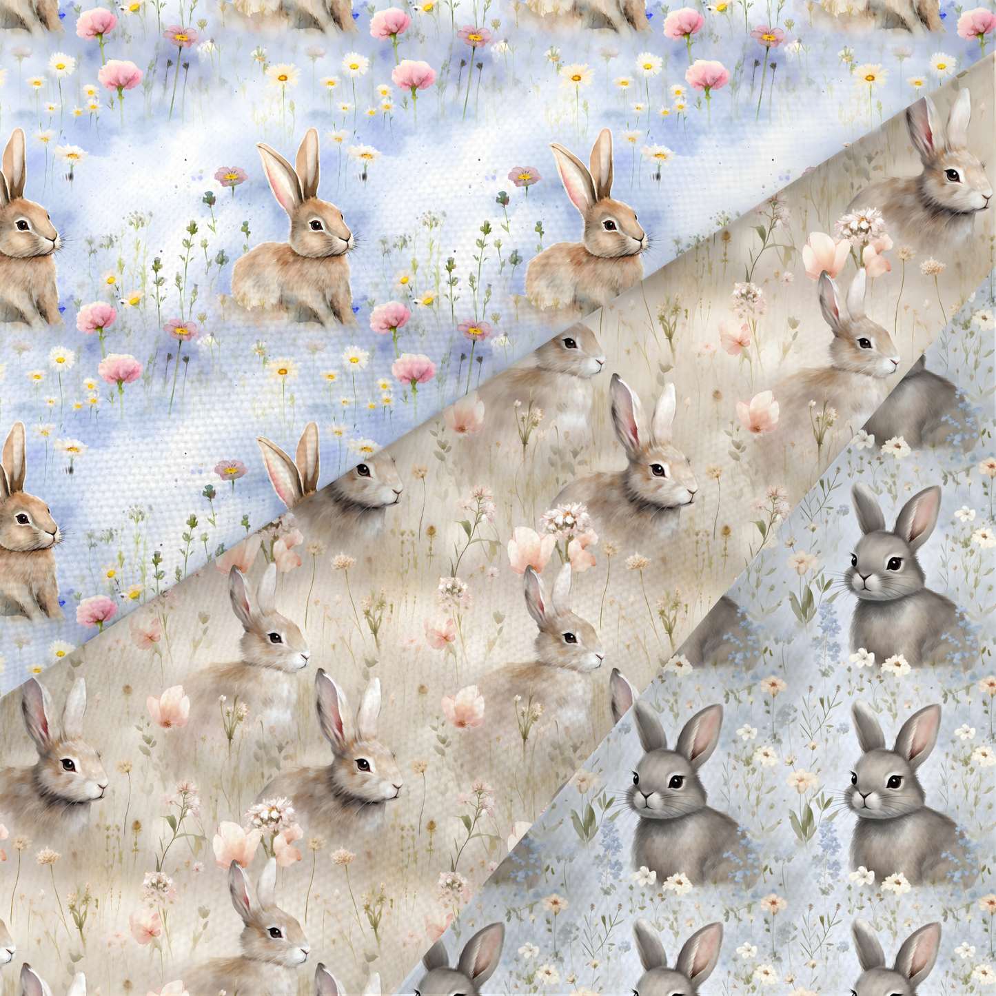 Rabbits Printed Fabric