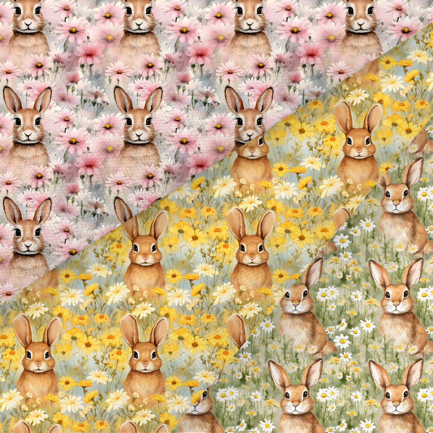 Rabbits Printed Fabric