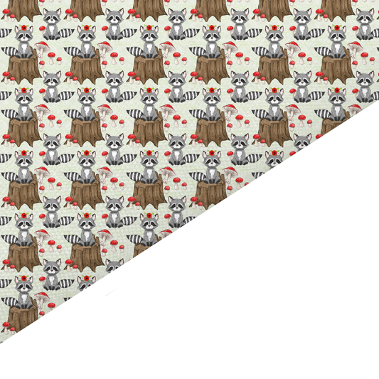 Raccoon Canvas And Felt Backed Fabric - SKU M79