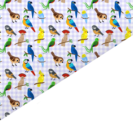 Rainbow Birds Canvas And Felt Backed Fabric - SKU N13